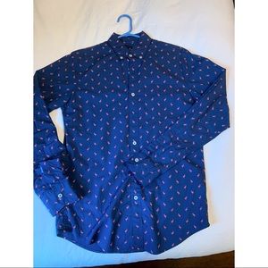 American Eagle Flamingo Pattern Dress Shirt
